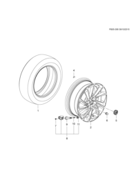 90766992-Graphite (784U) frt wheel & rr wheel