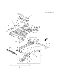 13219233-Bracket (part 2), parking brake cable