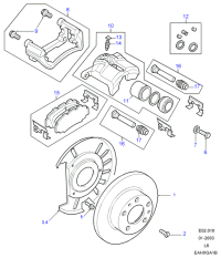 SFP100360-PAD, BRAKE FRONT 110
