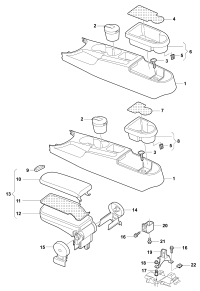 18D864769-Lining, for drink rack & glove box