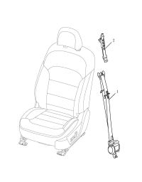 8040004300742-Belt assy, front lh (pre-tensioner) (black)