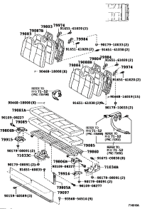 7103536010-Foot sub-assy, rear no.2 side seat cushion, rh/lh