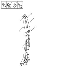 6057008000519-Trim assy-ctr pillar upr (beige), rh/lh