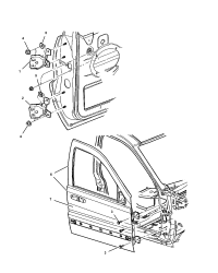 6101446-NUT AND WASHER HEX M8X1.25 DOOR TO HINGE