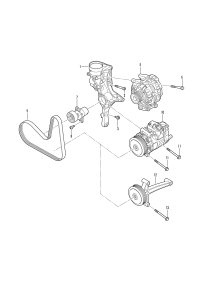 06K903143C-Bracket, for 3-phase alternator & refrigerant compressor