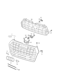 80A853651LRP5-Radiator grille