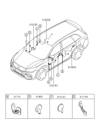 91600C0020-WIRING ASSY-FR DR(DRIVER)