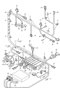 3D0971080BS-Wiring harness, for power adjust seat with memory switch, seat ventilation and/or massage function