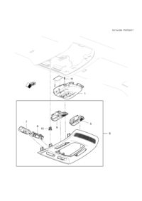23358720-Switch, inner (low sunroof, no rear sunroof)