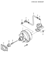 9045130-Hose, brake booster vacuum (incl. 4,6)