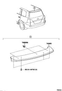 7608560030A0-SPOILER SUB-ASSY, REAR