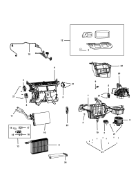 68110618AA-HOUSING A/C AND HEATER INCLUDES: HEATER TUBE CLAMP, AND STUDS.