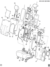 22833007-Handle (black), rear seat reclining