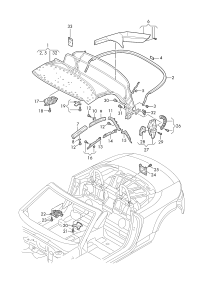 8S7871601-Drive unit-folding roof tray