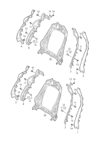 8S0881645B4PK-Bracket back trim for seat: ghost (black)