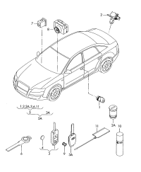 4F0898375N-1 set of lock cylinder, for door handle and tailgate confirm## chassis number when ordering.
