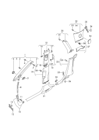 8V4867243BSQ9-Baffle B- pillar