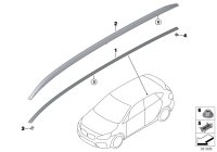 51137322399-Roof rack silver satin lh