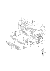 4L0807133B-Bracket, bumper frame member