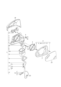 4S2857409A-Mirror assy-outer w/power adj