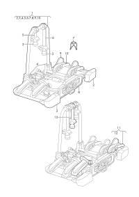 4K0071105-Bicycle rack, for trailer hook (ball joint) for maximum wheel speed: as required: