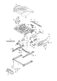 4M0881106AR-Seat tray (power adjustable) joint use position: