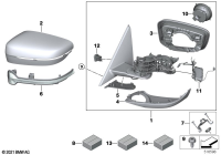 51165A3DD35-Heated outside mirror without glass lh