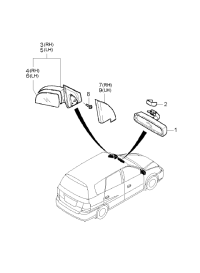 0K2FL69180-MIRROR ASSY-O/S REAR VIEW,LH