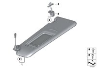 51167252054-Sunvisor & mirror rh