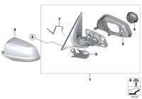 51167283613-Heated outside mirror without glass lh