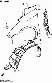 7232171L00-LINING,FR FENDER,R ATK412