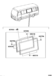 620720S030-Glass sub-assy, front side window, lh