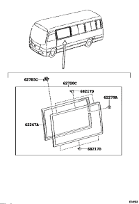620720S051-Glass sub-assy, front side window, lh