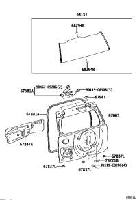 673810G020-Bracket, back window wiper motor, no.1