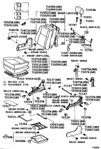 7252516010E1-HANDLE, RECLINING ADJUSTER RELEASE, RH