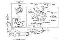 7283353010C0-Cap, rear seat armrest center