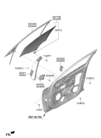 82540L6001-RUN ASSY-FR DR WDO GLASS RH