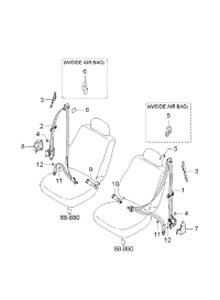 888303E011FC-BUCKLE ASSY-FR S/BELT,LH