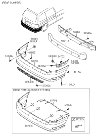 0K55X50260A-RAIL ASSY-RR BUMPER