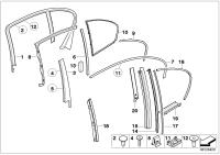 51357005043-Trim sash upr dr rr lh