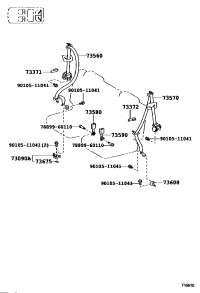 7356060280E1-BELT ASSY, REAR NO.2 SEAT, OUTER RH