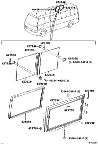 6270736090-Sash sub-assy, rr
