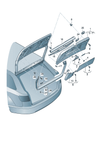 8R0867979B-Garnish, rr. hatch Adjust with a tool