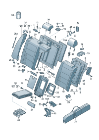 1KD885682-Locking device, back