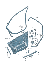 8E0833051J-Door assy-rr, lh Cooperate as needed: