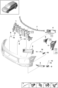 9Y0807161D-PORSCHE CAYENNEAIR DUCT CENTRE