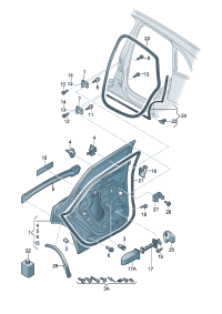 8R0839911L-Weatherstrip, door, outer (Adhesive)  Pay attention to the repair manual
