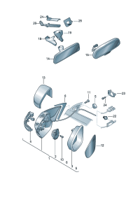 16D857507G-Cover, outer mirror For front door mounting kit Lens, g/htn The model of