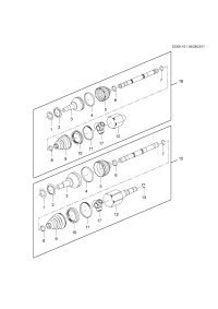 84119148-Shaft, front drive half (replace with 24287146) (incl. 1-13,17)
