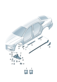 4K8853855A-Garnish assy-s/rail lwr Location for common use: